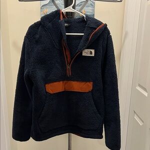 The North Face Men’s Fleece Jacket- Dark Blue and Rust